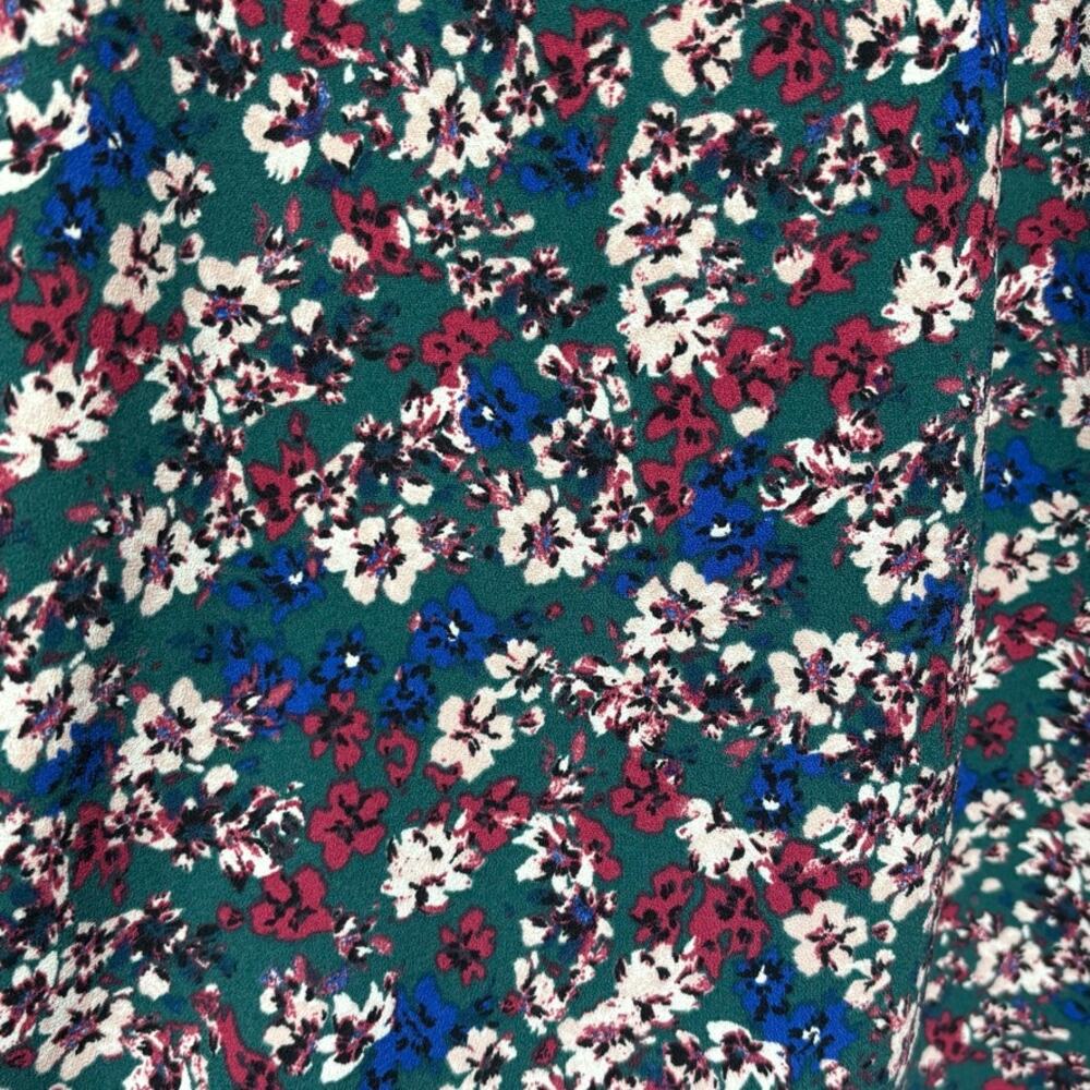 Promod Floral Mini Dress | Size 4 (US) | 3/4 Sleeve Teal Blue Multi Print - Picture 2 of 10